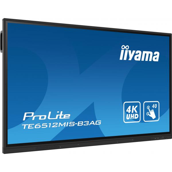 Iiyama TE6512MIS-B3AG visualizzatore di messaggi Design chiosco 165,1 cm [65] LCD Wi-Fi 400 cd/m 4K Ultra HD Nero Touch screen Processore integrato Android 11 24/7 (iiyama ProLite TE6512MIS-B3AG - 65 Categoria diagonale [64.5 visualizzabile] Display ...