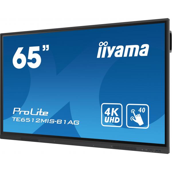 Iiyama TE6512MIS-B3AG visualizzatore di messaggi Design chiosco 165,1 cm [65] LCD Wi-Fi 400 cd/m 4K Ultra HD Nero Touch screen Processore integrato Android 11 24/7 (iiyama ProLite TE6512MIS-B3AG - 65 Categoria diagonale [64.5 visualizzabile] Display ...