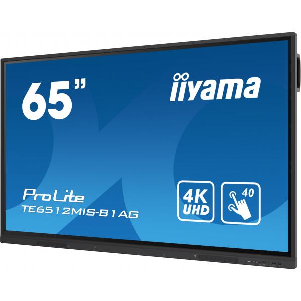 Iiyama TE6512MIS-B3AG visualizzatore di messaggi Design chiosco 165,1 cm [65] LCD Wi-Fi 400 cd/m 4K Ultra HD Nero Touch screen Processore integrato Android 11 24/7 (65 TE6512MIS-B3AG Interactive Display - 65 Black Interactive Display 4K UHD 400 cd/m2...