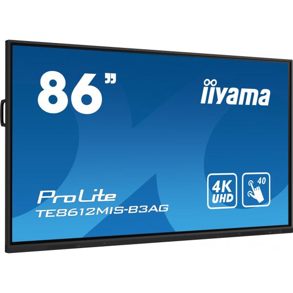 Iiyama TE8612MIS-B3AG visualizzatore di messaggi Design chiosco 2,17 m [85.6] LCD Wi-Fi 400 cd/m 4K Ultra HD Nero Touch screen Processore integrato Android 11 24/7 (iiyama ProLite TE8612MIS-B3AG 86 Klas)Iiyama4948570123711TE8612MIS-B3AG