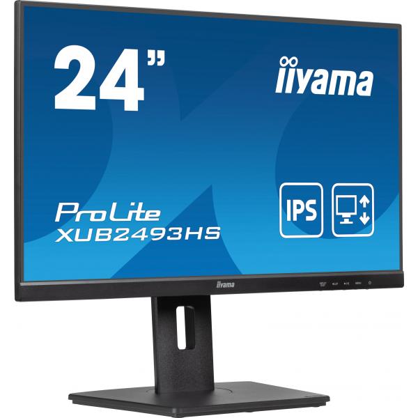 Iiyama ProLite XUB2493HS-B6 Monitor PC 60,5 cm [23.8] 1920 x 1080 Pixel Full HD LED Nero (iiyama ProLite XUB2493HS-B6 - Monitor a LED - 24 [23.8 visualizzabile] - 1920 x 1080 Full HD [1080p] @ 100 Hz - IPS - 250 cd/m? - 1300:1 - 0.5 ms - HDMI, Displa...