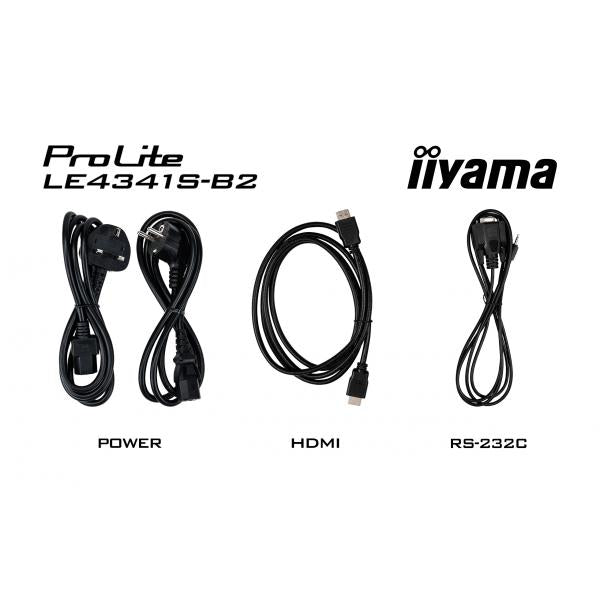 Iiyama PROLITE LE4341S-B2 Pannello piatto per segnaletica digitale 108 cm [42.5] LCD 350 cd/m Full HD Nero 18/7 (iiyama PROLITE LE4341S-B2 43' Flexible Full HD professional large format display with USB media playback)Iiyama4948570123513LE4341S-B2