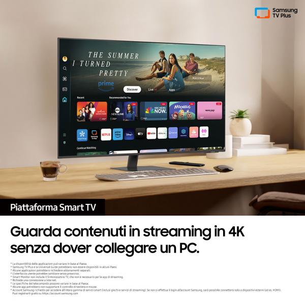Samsung Smart Monitor M7 - M70D da 43'' UHD Flat (Smart Monitor M7 M70D - Computer Monitor 109.2 Cm - [43] 3840 X 2160 Pixels 4K Ultra Hd Lcd Black - Warranty: 12M)Samsung8806095534541LS43DM702UUXEN