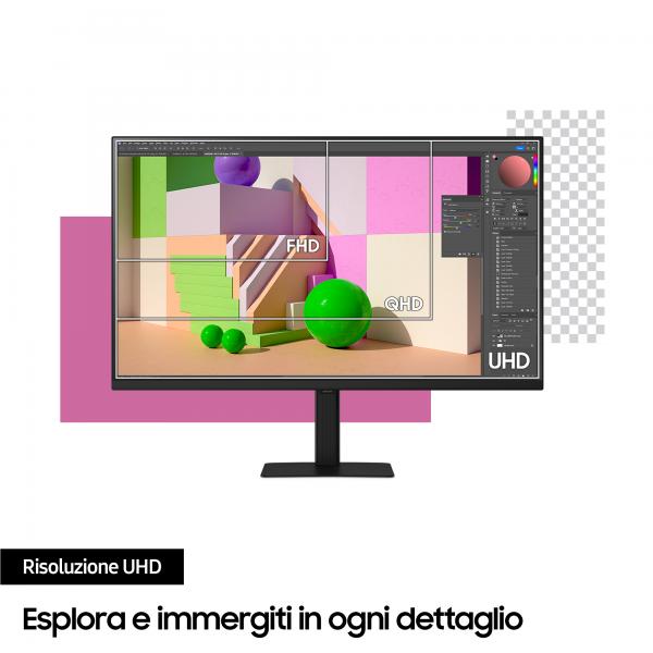 Samsung Monitor HRM ViewFinity S7 - S70D da 27'' UHD Flat (Viewfinity S70D Computer - Monitor 68.6 Cm [27] 3840 X - 2160 Pixels 4K Ultra Hd Led Black - Warranty: 12M)SamsungLS27D700EAUXEN