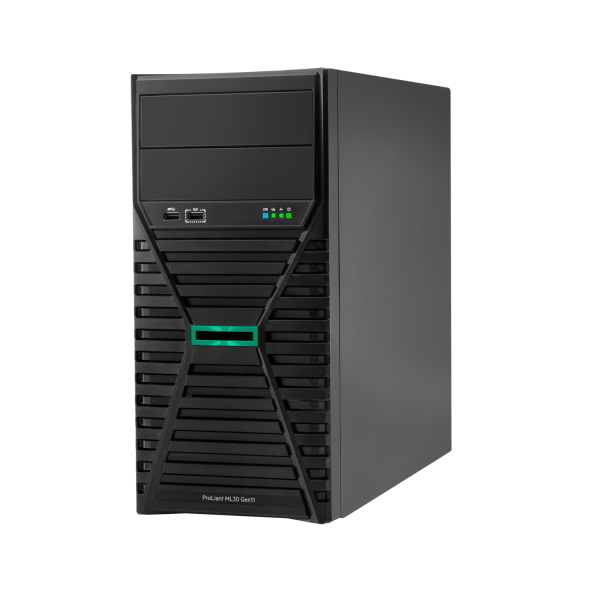 HPE ProLiant ML30 Gen11 E-2414 2.6GHz 4c 1P 32GB-DR 4LFF-NHP VROC 2x1TB SATA HDD 350W PS EU Server (HPE ProLiant ML30 Gen11 - Server - tower 4U - 1 via - 1 x Xeon E-2414 / fino a 4.5 GHz - RAM 32 GB - SATA - non-hot-swap 3.5 baia[e] - HDD 2 x 1 TB - ...
