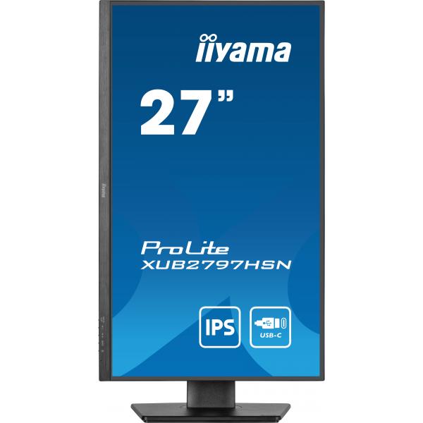 Iiyama ProLite XUB2797HSN-B1 Monitor PC 68,6 cm [27] 1920 x 1080 Pixel Full HD LED Nero (27 PROLITE XUB2797HSN-B1 Monitor - 27 Black LED Monitor Full HD Height Adjustable DisplayPort USB and HDMI)Iiyama4948570123247XUB2797HSN-B1