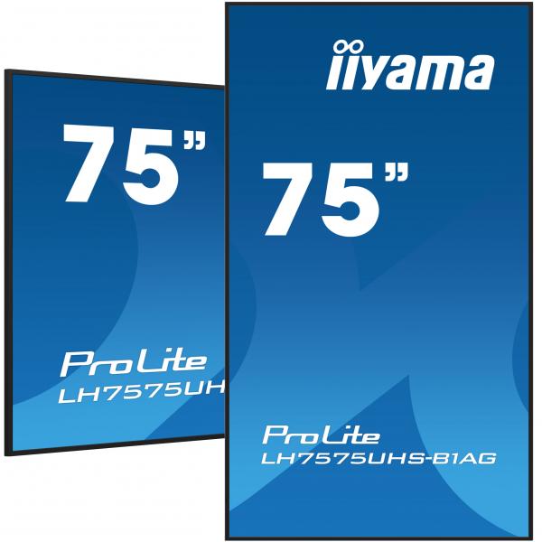 Iiyama LH7575UHS-B1AG visualizzatore di messaggi Pannello piatto per segnaletica digitale 190,5 cm [75] LCD Wi-Fi 500 cd/m 4K Ultra HD Nero Processore integrato Android 11 24/7 (75 ProLIte LH7575UHS-B1AG Commercial Display - 75 Black Large Format Dis...