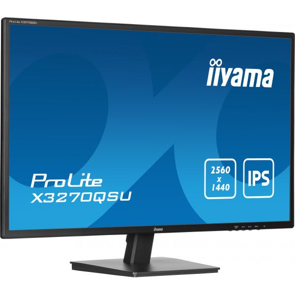 Iiyama ProLite X3270QSU-B1 Monitor PC 81,3 cm [32] 2560 x 1440 Pixel Wide Quad HD LED Nero (iiyama ProLite X3270QSU-B1 - Monitor a LED - 32 [31.5 visualizzabile] - 2560 x 1440 WQHD @ 100 Hz - IPS - 250 cd/m? - 1200:1 - 3 ms - 2xHDMI, DisplayPort - al...