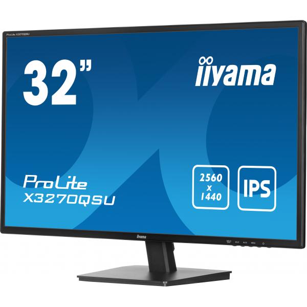 Iiyama ProLite X3270QSU-B1 Monitor PC 80 cm [31.5] 2560 x 1440 Pixel Wide Quad HD LED Nero (iiyama ProLite X3270QSU-B1 - Monitor a LED - 32 [31.5 visualizzabile] - 2560 x 1440 WQHD @ 100 Hz - IPS - 250 cd/m? - 1200:1 - 3 ms - 2xHDMI, DisplayPort - al...