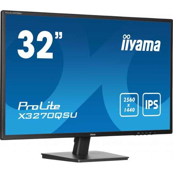 Iiyama ProLite X3270QSU-B1 Monitor PC 80 cm [31.5] 2560 x 1440 Pixel Wide Quad HD LED Nero (iiyama ProLite X3270QSU-B1 - Monitor a LED - 32 [31.5 visualizzabile] - 2560 x 1440 WQHD @ 100 Hz - IPS - 250 cd/m? - 1200:1 - 3 ms - 2xHDMI, DisplayPort - al...