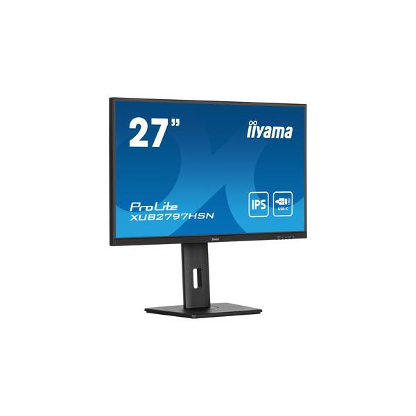 Iiyama ProLite XUB2797QSU-B1 Monitor PC 68,6 cm [27] 2560 x 1440 Pixel Wide Quad HD LED Nero (iiyama ProLite XUB2797QSU-B1 - LED monitor - 27 - 2560 x 1440 WQHD @ 100 Hz - IPS - 250 cd/m? - 1300:1 - 1 ms - HDMI, DisplayPort - speakers - matte black)I...