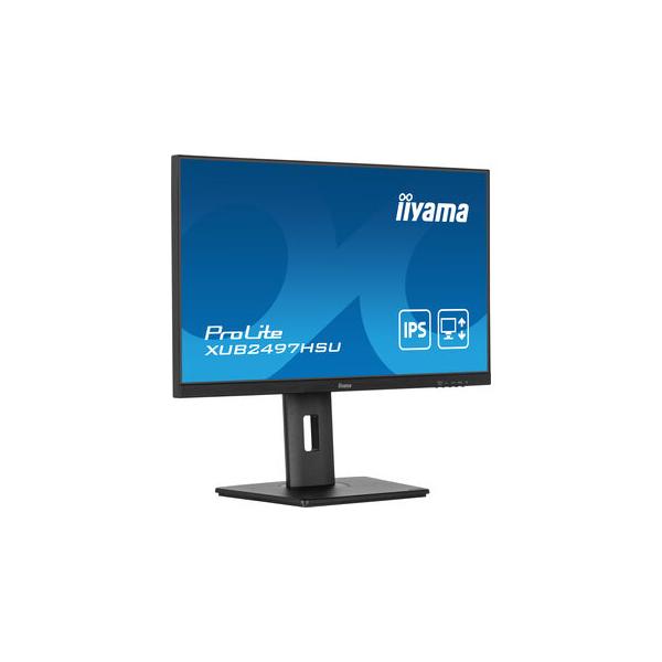 Iiyama ProLite XUB2497HSU-B1 Monitor PC 61 cm [24] 1920 x 1080 Pixel Full HD LED Nero (24 PROLITE XUB2497HSU-B1 Monitor - 24 Black LED Monitor Full HD Height Adjustable DisplayPort USB and HDMI)Iiyama4948570124145XUB2497HSU-B1