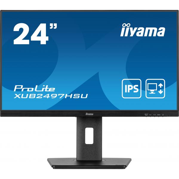 Iiyama ProLite XUB2497HSU-B1 Monitor PC 61 cm [24] 1920 x 1080 Pixel Full HD LED Nero (24 PROLITE XUB2497HSU-B1 Monitor - 24 Black LED Monitor Full HD Height Adjustable DisplayPort USB and HDMI)Iiyama4948570124145XUB2497HSU-B1