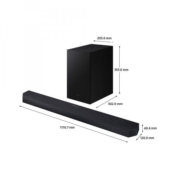 Samsung Soundbar HW-Q700D/ZF Serie Q, 9 Speaker, Wireless Dolby Atmos, Audio a 3.1.2 Canali, Q-Simphony, Compatibile con Alexa e Google Assistant, Titan Black 2024 (Samsung Sound Bar HW-Q700D 3.1)SamsungHW-Q700D/ZF