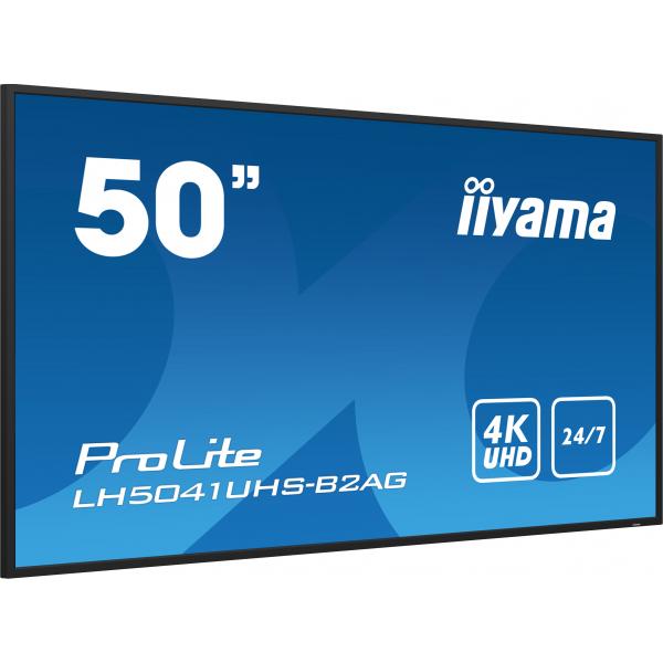 Iiyama LH5041UHS-B2AG visualizzatore di messaggi Pannello piatto per segnaletica digitale 127 cm [50] LCD 500 cd/m 4K Ultra HD Nero 24/7 (iiyama ProLite LH5041UHS-B2AG - 50 Categoria diagonale Display LCD retroilluminato a LED - segnaletica digitale ...