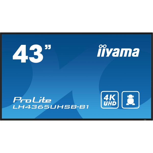 Iiyama LH4365UHSB-B1 visualizzatore di messaggi Design chiosco 108 cm [42.5] LED Wi-Fi 800 cd/m 4K Ultra HD Nero Processore integrato Android 11 24/7 (iiyama LH4365UHSB-B1 Signage Display Kiosk design 108 cm [42.5'] LED Wi-Fi 800 4K Ultra HD Black Bu...