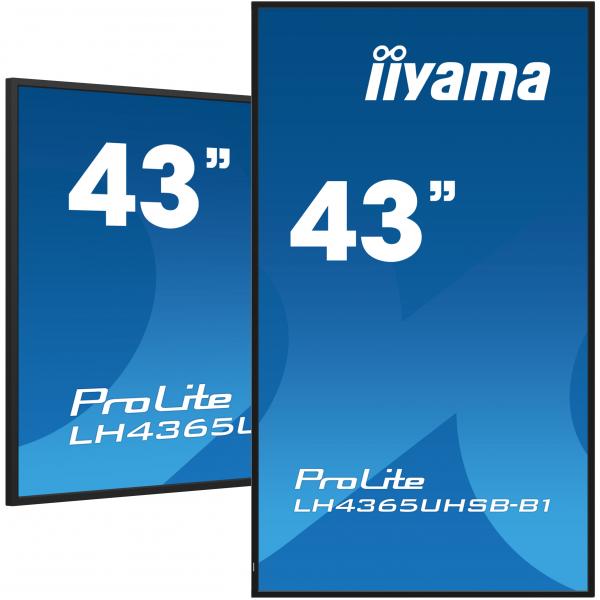Iiyama LH4365UHSB-B1 visualizzatore di messaggi Design chiosco 108 cm [42.5] LED Wi-Fi 800 cd/m 4K Ultra HD Nero Processore integrato Android 11 24/7 (43 PROLITE LH4365UHSB-B1 Commercial Display - 43 Black Large Format Display 4K 800cd/m2 24/7 2x HDM...