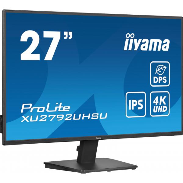 Iiyama ProLite XU2792UHSU-B6 Monitor PC 68,6 cm [27] 3840 x 2160 Pixel 4K Ultra HD LED Nero (iiyama ProLite XU2792UHSU-B6 - Monitor a LED - 27 - 3840 x 2160 4K @ 60 Hz - IPS - 350 cd/m? - 1300:1 - 4 ms - HDMI, DisplayPort, USB-C - altoparlanti - nero...