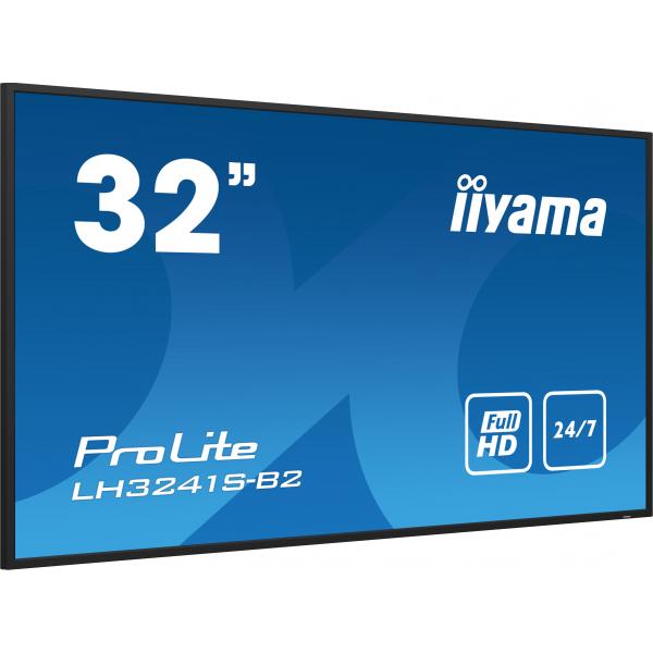Iiyama LH3241S-B2 visualizzatore di messaggi Design chiosco 80 cm [31.5] LED 350 cd/m Full HD Nero 24/7 (32 ProLite LH3241S-B2 Commercial Display - 32 Black Large Format Display Full HD 350 cd/m2 24/7 3x HDMI)Iiyama4948570123506LH3241S-B2