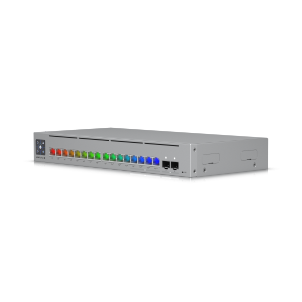 Ubiquiti Pro Max 16 PoE Gestito L3 Gigabit Ethernet [10/100/1000] Supporto Power over Ethernet [PoE] Grigio (Ubiquiti A 16-port Layer 3 Etherlighting switch with 2.5 GbE PoE++ output and versatile mounting options.)UbiquitiUSW-PRO-MAX-16-POE