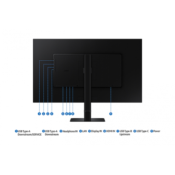 Samsung LS27D800UAU Monitor PC 68,6 cm [27] 3840 x 2160 Pixel 4K Ultra HD Nero (Samsung ViewFinity S8 S27D800UAU - S80UD Series - LED monitor - USB - 27 - 3840 x 2160 4K UHD [2160p] @ 60 Hz - IPS - 350 cd/m - 1000:1 - HDR10 - 5 ms - HDMI, DisplayPort...