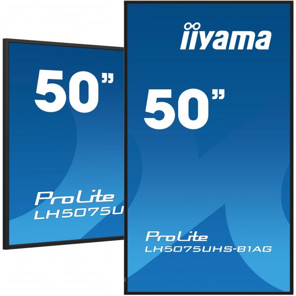 Iiyama LH5075UHS-B1AG visualizzatore di messaggi Pannello piatto per segnaletica digitale 125,7 cm [49.5] LCD Wi-Fi 500 cd/m 4K Ultra HD Nero Processore integrato Android 11 24/7 (iiyama ProLite LH5075UHS-B1AG - 50 Categoria diagonale [49.5 visualizz...