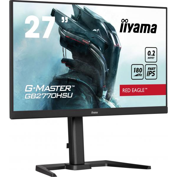 Iiyama G-MASTER GB2770HSU-B6 Monitor PC 68,6 cm [27] 1920 x 1080 Pixel Full HD LCD Nero (iiyama G-Master GB2770HSU-B6 Red Eagle 27 Inch Monitor Gaming Monitor, Black, Ultra Slim Bezel, Fast IPS IGZO, 180Hz, 0.2ms, FreeSync, HDMI, Display Port, USB Hu...