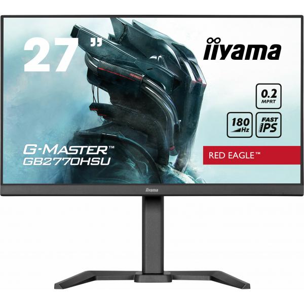 Iiyama G-MASTER GB2770HSU-B6 Monitor PC 68,6 cm [27] 1920 x 1080 Pixel Full HD LCD Nero (iiyama G-Master GB2770HSU-B6 Red Eagle 27 Inch Monitor Gaming Monitor, Black, Ultra Slim Bezel, Fast IPS IGZO, 180Hz, 0.2ms, FreeSync, HDMI, Display Port, USB Hu...