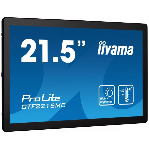 Iiyama OTF2216MC-B1 visualizzatore di messaggi Pannello piatto per segnaletica digitale 55,9 cm [22] LCD 1100 cd/m Full HD Nero Touch screen (iiyama OTF2216MC-B1 Signage Display Digital signage flat panel 55.9 cm [22'] LCD 1100 cd/m? Full HD Black To...