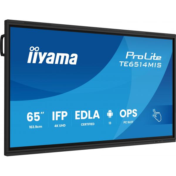 Iiyama PROLITE TE6514MIS-B2AG Pannello piatto per segnaletica digitale 165,1 cm [65] LCD Wi-Fi 435 cd/m 4K Ultra HD Nero Touch screen Processore integrato Android 24/7 (iiyama PROLITE TE6514MIS-B2AG Digital signage flat panel 165.1 cm [65'] LCD Wi-Fi...