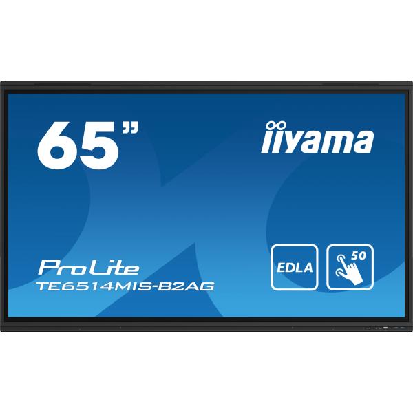 Iiyama PROLITE TE6514MIS-B2AG Pannello piatto per segnaletica digitale 165,1 cm [65] LCD Wi-Fi 435 cd/m 4K Ultra HD Nero Touch screen Processore integrato Android 24/7 (iiyama PROLITE TE6514MIS-B2AG Digital signage flat panel 165.1 cm [65'] LCD Wi-Fi...