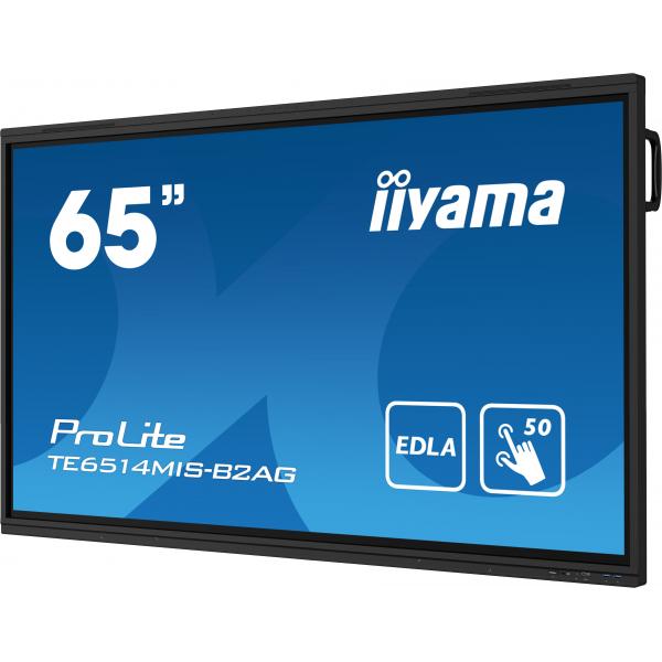 Iiyama PROLITE TE6514MIS-B2AG Pannello piatto per segnaletica digitale 165,1 cm [65] LCD Wi-Fi 435 cd/m 4K Ultra HD Nero Touch screen Processore integrato Android 24/7 (iiyama PROLITE TE6514MIS-B2AG Digital signage flat panel 165.1 cm [65'] LCD Wi-Fi...