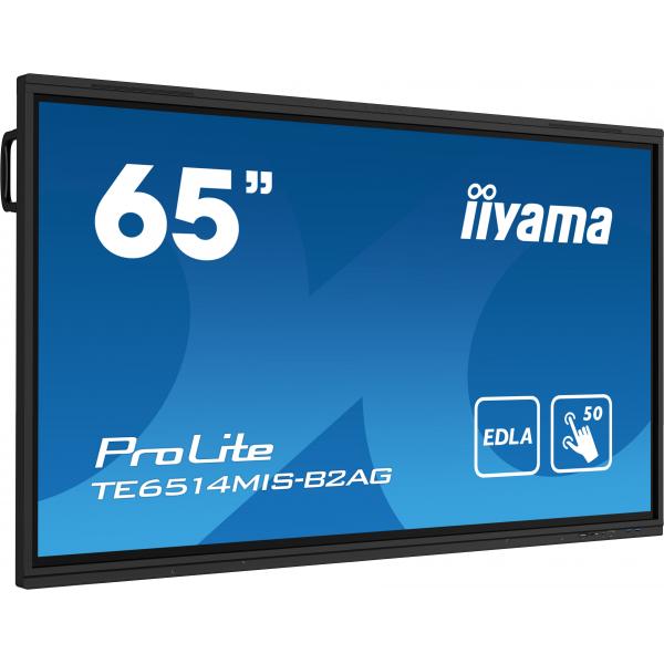 Iiyama PROLITE TE6514MIS-B2AG Pannello piatto per segnaletica digitale 165,1 cm [65] LCD Wi-Fi 435 cd/m 4K Ultra HD Nero Touch screen Processore integrato Android 24/7 (iiyama PROLITE TE6514MIS-B2AG Digital signage flat panel 165.1 cm [65'] LCD Wi-Fi...