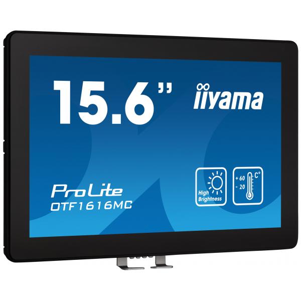 Iiyama OTF1616MC-B1 Monitor PC 39,6 cm [15.6] 1920 x 1080 Pixel Full HD LCD Touch screen Nero (iiyama OTF1616MC-B1 Signage Display Digital signage flat panel 39.6 cm [15.6'] LCD 1100 cd/m? Full HD Black Touchscreen)Iiyama4948570123742OTF1616MC-B1