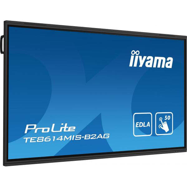 Iiyama PROLITE TE8614MIS-B2AG Pannello piatto per segnaletica digitale 2,18 m [86] LCD Wi-Fi 435 cd/m 4K Ultra HD Nero Touch screen Processore integrato Android 24/7 (iiyama PROLITE TE8614MIS-B2AG Digital signage flat panel 2.18 m [86'] LCD Wi-Fi 435...