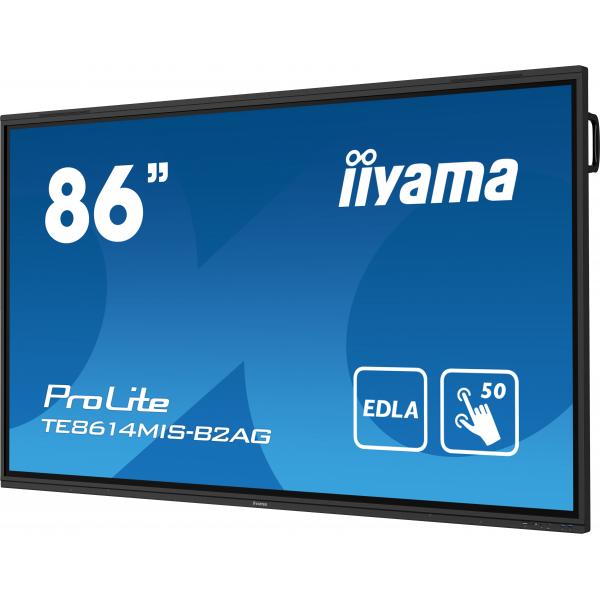 Iiyama PROLITE TE8614MIS-B2AG Pannello piatto per segnaletica digitale 2,18 m [86] LCD Wi-Fi 435 cd/m 4K Ultra HD Nero Touch screen Processore integrato Android 24/7 (iiyama PROLITE TE8614MIS-B2AG Digital signage flat panel 2.18 m [86'] LCD Wi-Fi 435...