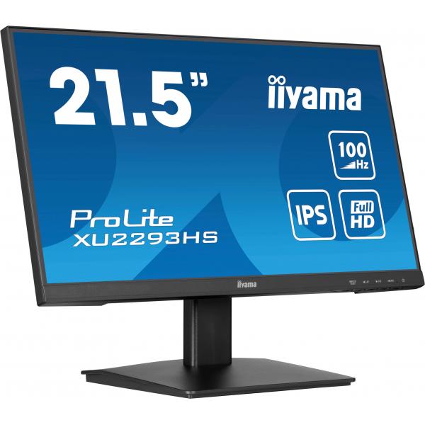 Iiyama ProLite XU2293HS-B6 Monitor PC 54,6 cm [21.5] 1920 x 1080 Pixel Full HD LED Nero (iiyama ProLite XU2293HS-B6 - Monitor a LED - 22 - 1920 x 1080 Full HD [1080p] @ 100 Hz - IPS - 300 cd/m? - 1000:1 - 1 ms - HDMI, DisplayPort - altoparlanti - ner...