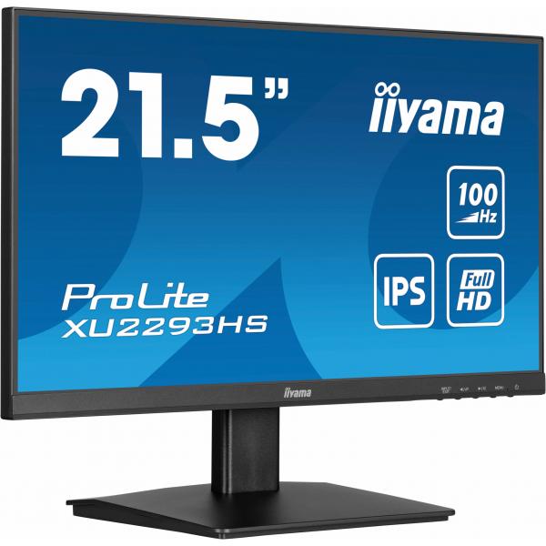 Iiyama ProLite XU2293HS-B6 Monitor PC 54,6 cm [21.5] 1920 x 1080 Pixel Full HD LED Nero (iiyama ProLite XU2293HS-B6 - Monitor a LED - 22 - 1920 x 1080 Full HD [1080p] @ 100 Hz - IPS - 300 cd/m - 1000:1 - 1 ms - HDMI, DisplayPort - altoparlanti - nero...