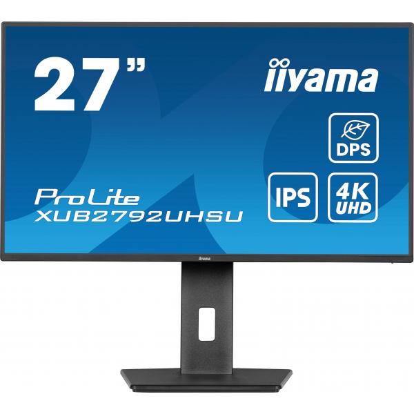 Iiyama ProLite XUB2792UHSU-B6 Monitor PC 68,6 cm [27] 3840 x 2160 Pixel 4K Ultra HD LED Nero (iiyama ProLite XUB2792UHSU-B6 - Monitor a LED - 27 - 3840 x 2160 4K @ 60 Hz - IPS - 350 cd/m - 1300:1 - 4 ms - HDMI, DisplayPort, USB-C - altoparlanti - ner...