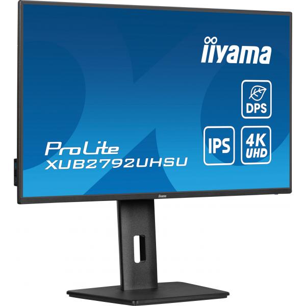 Iiyama ProLite XUB2792UHSU-B6 Monitor PC 68,6 cm [27] 3840 x 2160 Pixel 4K Ultra HD LED Nero (iiyama ProLite XUB2792UHSU-B6 - Monitor a LED - 27 - 3840 x 2160 4K @ 60 Hz - IPS - 350 cd/m? - 1300:1 - 4 ms - HDMI, DisplayPort, USB-C - altoparlanti - ne...