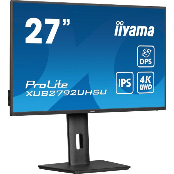 Iiyama ProLite XUB2792UHSU-B6 Monitor PC 68,6 cm [27] 3840 x 2160 Pixel 4K Ultra HD LED Nero (iiyama ProLite XUB2792UHSU-B6 - Monitor a LED - 27 - 3840 x 2160 4K @ 60 Hz - IPS - 350 cd/m - 1300:1 - 4 ms - HDMI, DisplayPort, USB-C - altoparlanti - ner...