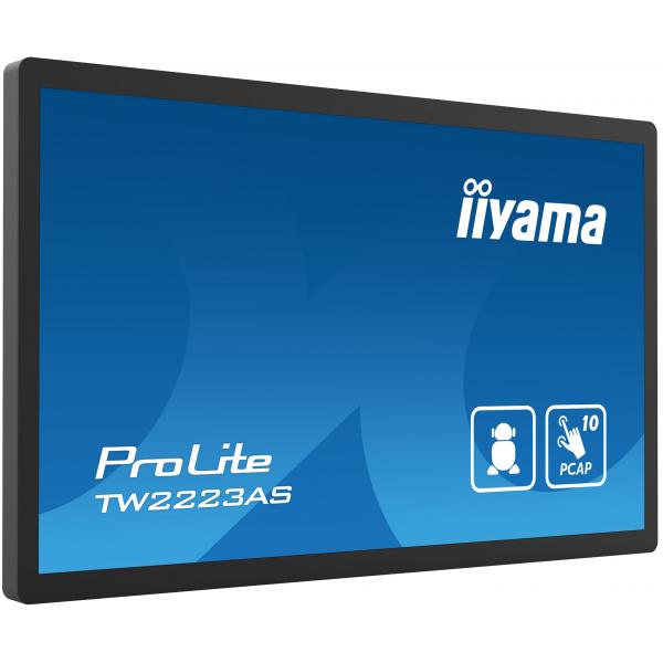 Iiyama TW2223AS-B2 Monitor PC 54,6 cm [21.5] 1920 x 1080 Pixel Full HD Touch screen Nero (21,5 Panel-PC, A12, 32GB, - PCAP10, - 1920x1080,Speakers,WIFI,BT,Micro-SD,3xUSB,Mini-jack,HDMI-Out,350cd/m?,GMS - Warranty: 36M)Iiyama4948570124787TW2223AS-B2