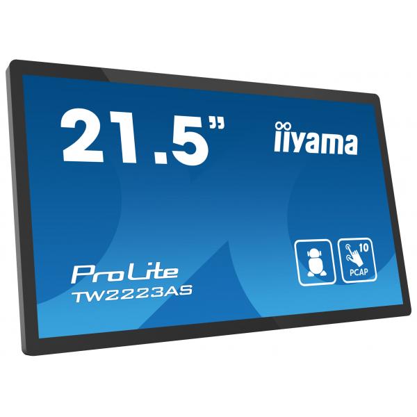Iiyama TW2223AS-B2 Monitor PC 54,6 cm [21.5] 1920 x 1080 Pixel Full HD Touch screen Nero (21,5 Panel-PC, A12, 32GB, - PCAP10, - 1920x1080,Speakers,WIFI,BT,Micro-SD,3xUSB,Mini-jack,HDMI-Out,350cd/m?,GMS - Warranty: 36M)Iiyama4948570124787TW2223AS-B2