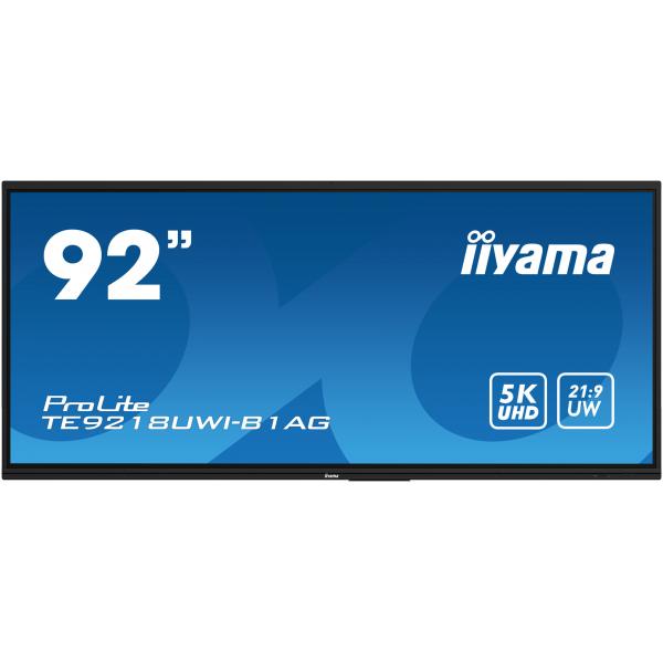 Iiyama TE9218UWI-B1AG visualizzatore di messaggi Pannello piatto interattivo 2,32 m [91.5] LED Wi-Fi 500 cd/m 5K Ultra HD Nero Touch screen Processore integrato Android 16/7 (iiyama TE9218UWI-B1AG Signage Display Interactive flat panel 2.32 m [91.5']...