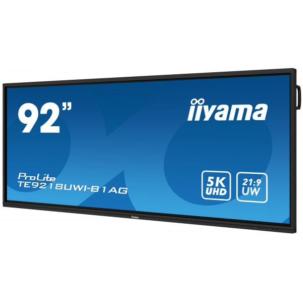Iiyama TE9218UWI-B1AG visualizzatore di messaggi Pannello piatto interattivo 2,32 m [91.5] LED Wi-Fi 500 cd/m 5K Ultra HD Nero Touch screen Processore integrato Android 16/7 (iiyama TE9218UWI-B1AG Signage Display Interactive flat panel 2.32 m [91.5']...