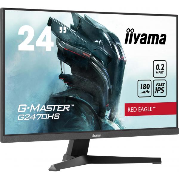 Iiyama G-MASTER G2470HS-B1 Monitor PC 60,5 cm [23.8] 1920 x 1080 Pixel Full HD LCD Nero (iiyama G-MASTER Red Eagle G2470HS-B1 - LED monitor - gaming - 24 [23.8 viewable] - 1920 x 1080 Full HD [1080p] @ 180 Hz - Fast IPS - 300 cd/m? - 1000:1 - 0.2 ms ...