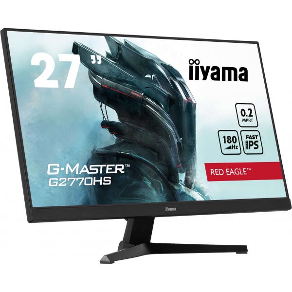 Iiyama G-MASTER G2770HS-B1 Monitor PC 68,6 cm [27] 1920 x 1080 Pixel Full HD LCD Nero (iiyama G-MASTER Red Eagle G2770HSU-B1 - LED monitor - 27 - 1920 x 1080 Full HD [1080p] @ 165 Hz - Fast IPS - 250 cd/m? - 1100:1 - 0.8 ms - HDMI, DisplayPort - spea...