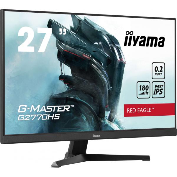 Iiyama G-MASTER G2770HS-B1 Monitor PC 68,6 cm [27] 1920 x 1080 Pixel Full HD LCD Nero (iiyama G-MASTER Red Eagle G2770HSU-B1 - LED monitor - 27 - 1920 x 1080 Full HD [1080p] @ 165 Hz - Fast IPS - 250 cd/m? - 1100:1 - 0.8 ms - HDMI, DisplayPort - spea...