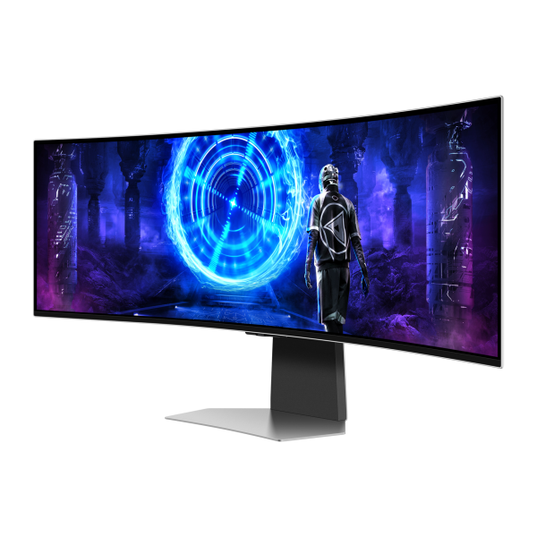 Samsung S49DG954SU Monitor PC 124,5 cm [49] 5120 x 1440 Pixel Dual QHD OLED Argento (Samsung Odyssey OLED G9 S49DG954SU - G95SD Series - OLED monitor - Smart - gaming - curved - 49 - 5120 x 1440 Dual Quad HD @ 240 Hz - 250 cd/m - 1000000:1 - HDR10 - ...