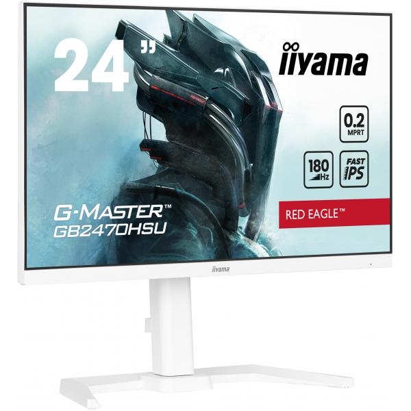 Iiyama G-MASTER GB2470HSU-W6 Monitor PC 60,5 cm [23.8] 1920 x 1080 Pixel Full HD LED Bianco (iiyama G-MASTER GB2470HSU-W6 Red Eagle 23.8 inch IPS Monitor, Full HD, 0.2ms, HDMI, DisplayPort, USB Hub, Freesync, 180Hz, Speakers, Internal PSU, Height Adj...